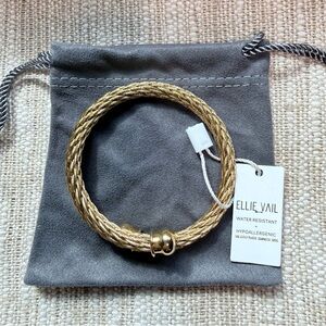 ELLIE VAIL 18k Plated Steel Gold Hypoallergenic Waterproof Cuff Bangle Bracelet